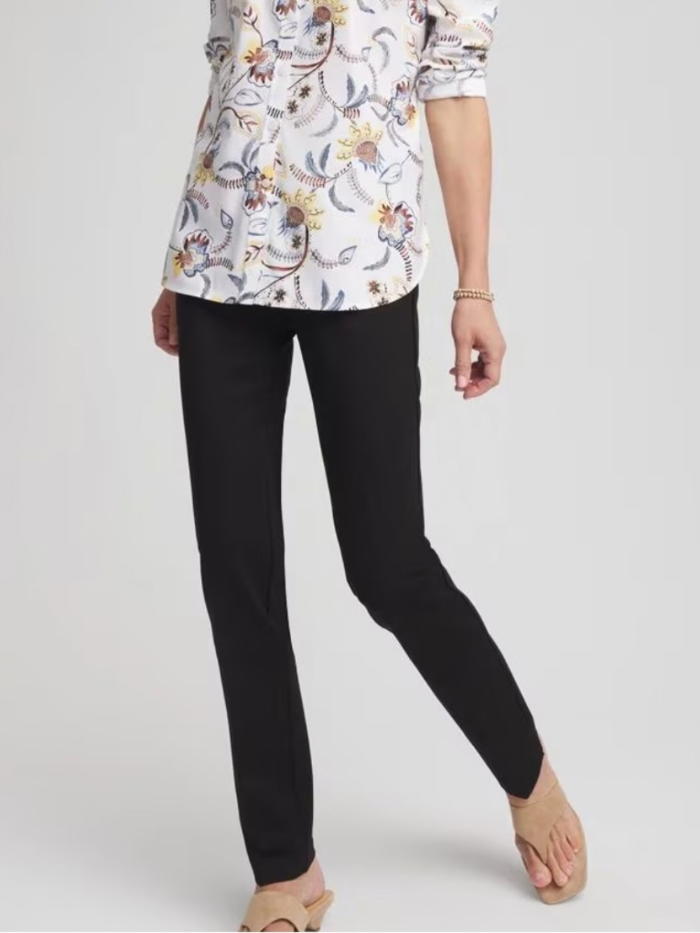 Chico’s Black Juliet Slim Trim Detail Pants, Size 16, NWT